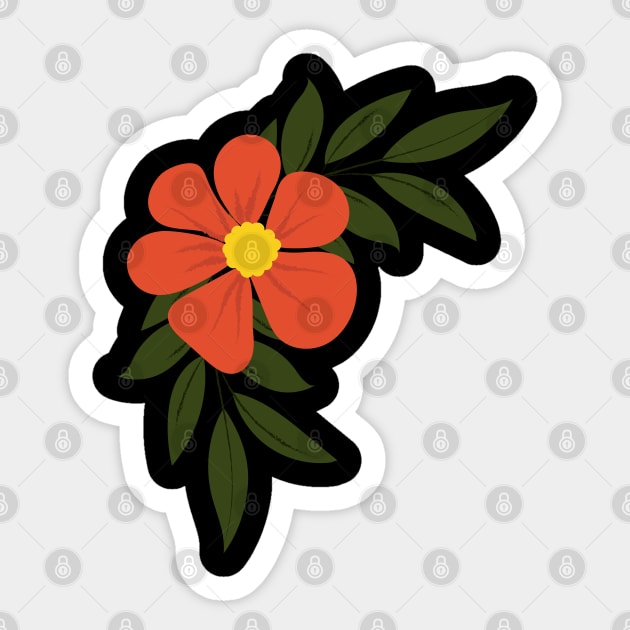Mandevilla flower Sticker by MyArtCornerShop